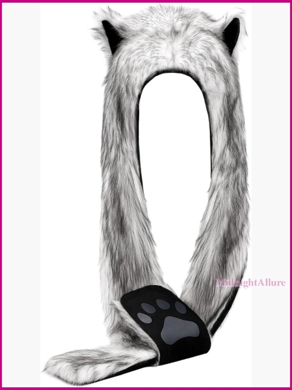 Faux Fur Fox Hood Hat Scarf Mittens Set Winter Animal Accessories